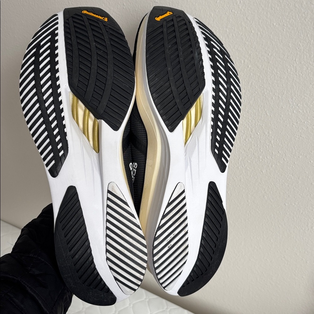 NWT Men's Adidas Adizero Boston 10 running shoes Black/White/Gold Metallic sz 13 - Picture 10 of 10